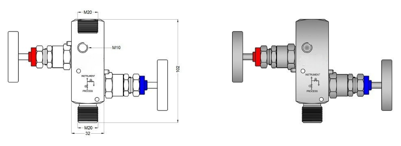 Pipe Gauge 90° Syphon Main View